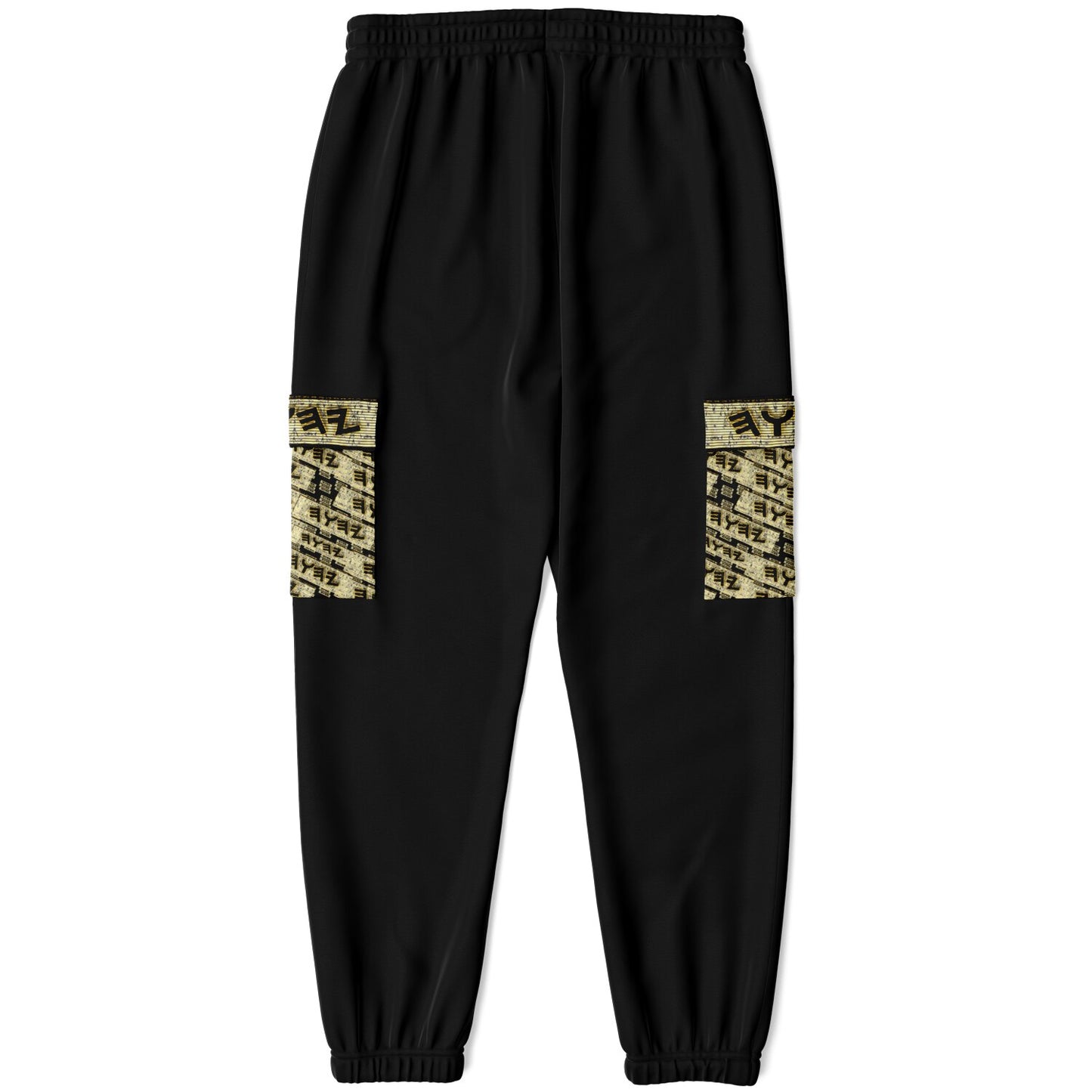 Yahuah Logo 03 - Black Designer Athletic Cargo Unisex Sweatpants