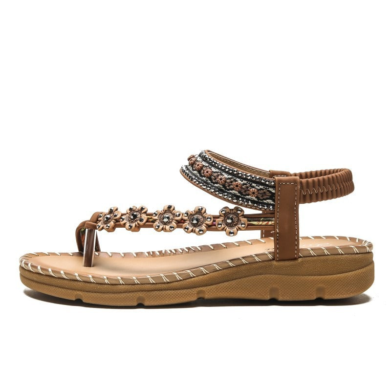 Round Toe Bohemian Flat Sandals (3 colors)