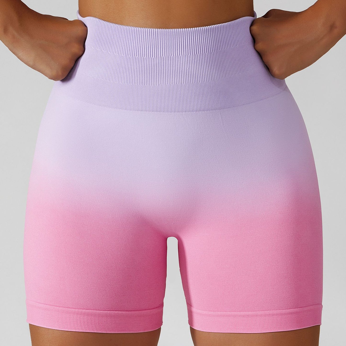 Breathable Gradient Seamless High Waist Elastic Hip Lift Yoga Fitness Shorts (4 colors)