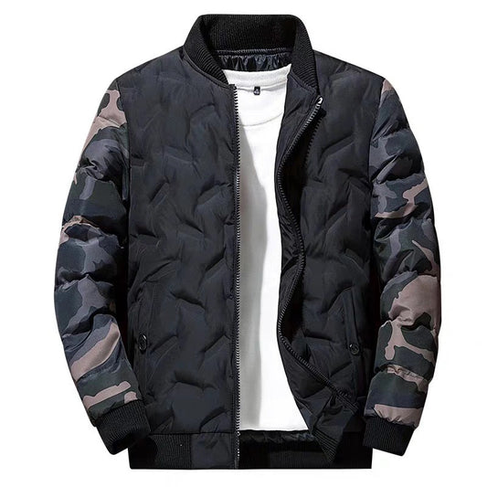 Camouflage Sleeve Male Bomber Jacket (3 colors)