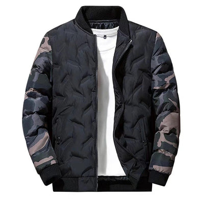 Camouflage Sleeve Stand Collar Male Jacket (3 colors)
