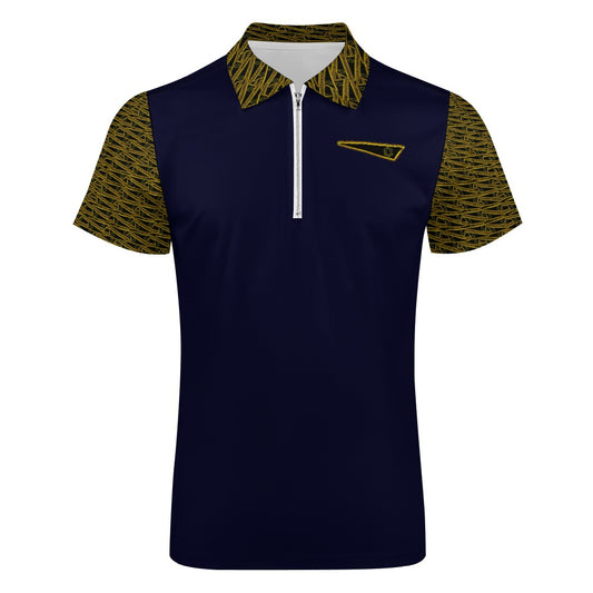 Flag of David, The Men's Designer Zip Placket Polo Shirt (7 colors)