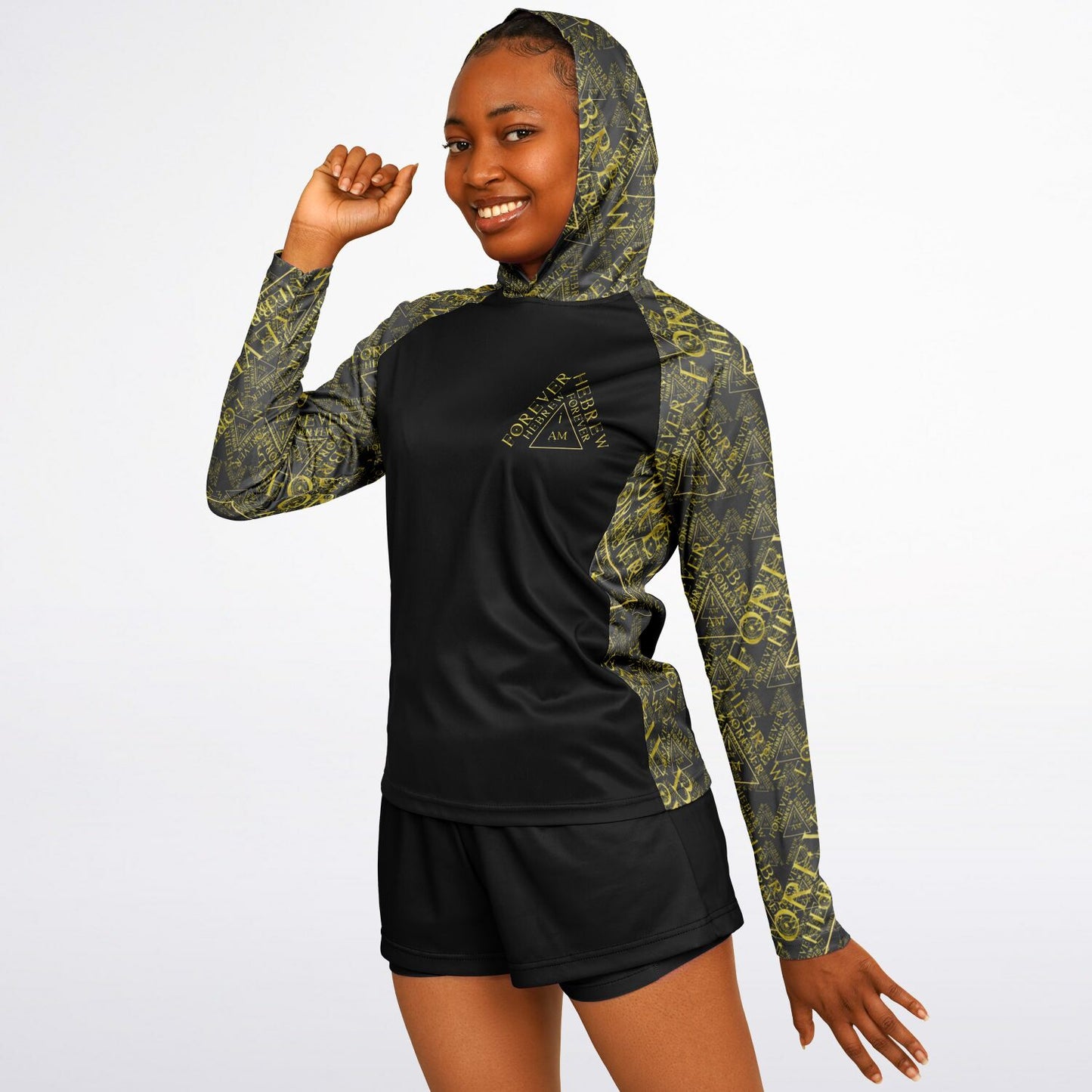 I AM HEBREW 03-01 Ladies Designer Lightweight Raglan Hoodie