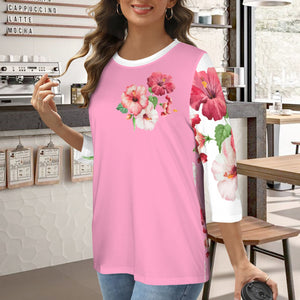 TRP Floral Print 03 Ladies Designer Round Neck Half Sleeve T-shirt