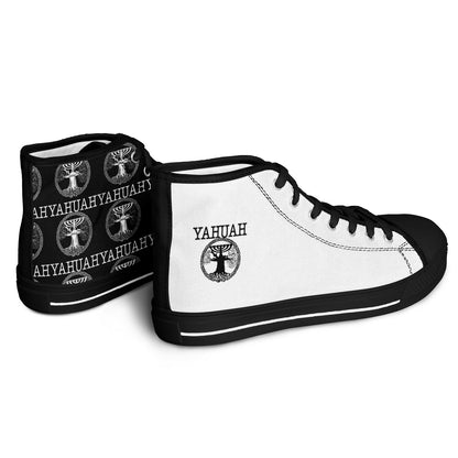 Yahuah: Tree of Life (02-05) - The Dualism Refined | Unisex High Top Canvas Sneakers (Style 01)
