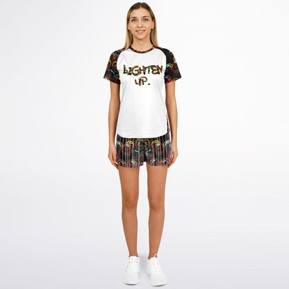 Outspoken Designs 01-01 "Lighten Up" Designer Raglan T-shirt & Shorts Set