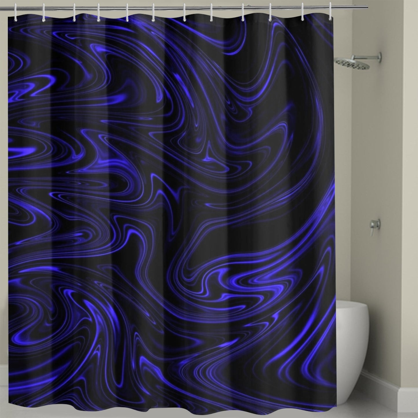 Flow (01-02): Cobalt, The Heavenly Depths | Shower Curtain | 2 sizes (Hooks not included)