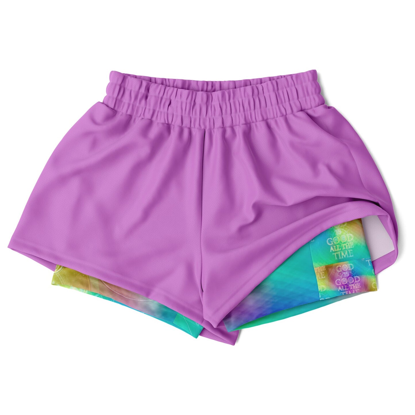 Chroma-Shift Art-to-Wear: God is Good All The Time 01-02 Women's Running Shorts