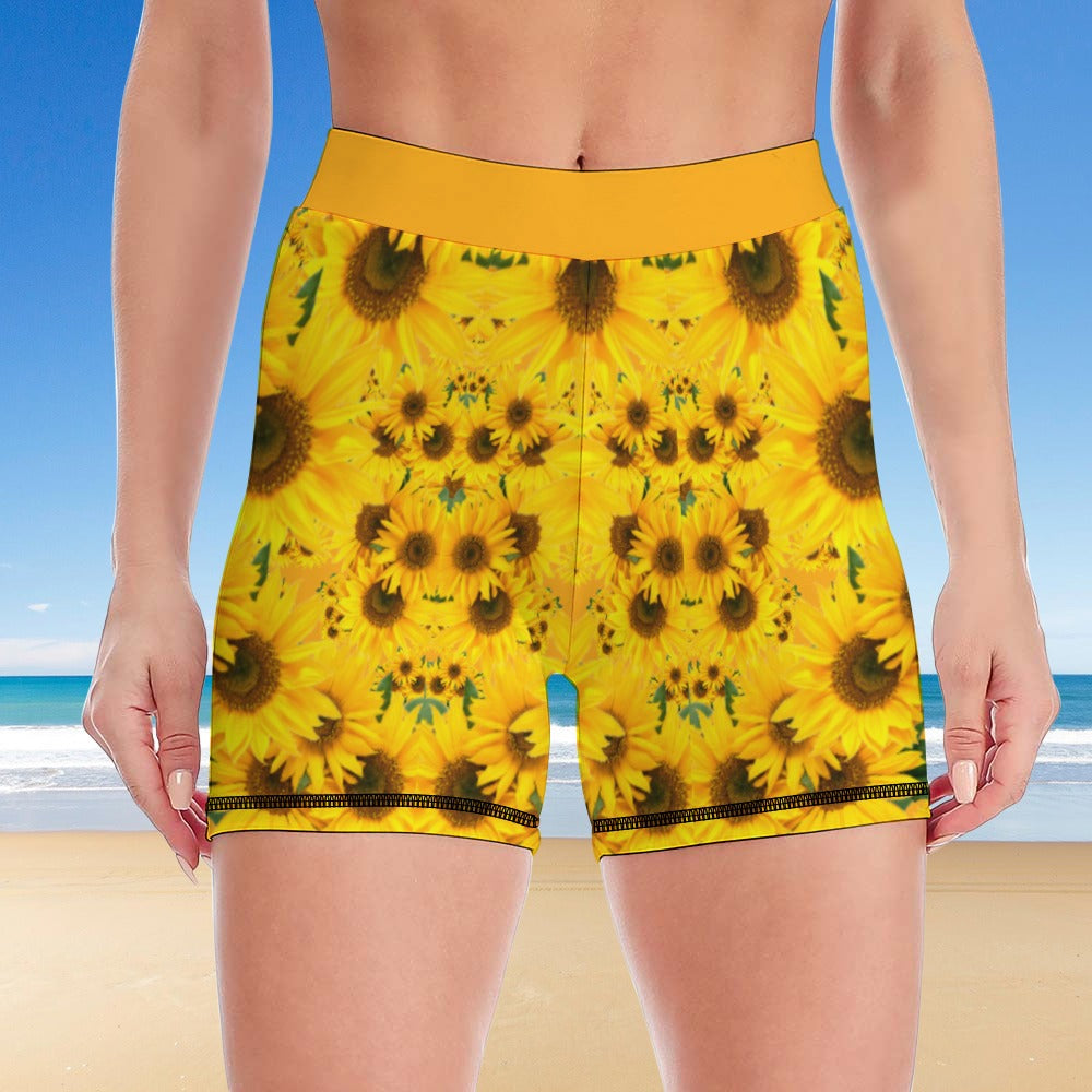 TRP Floral Print 04: Sunflowers 01 Designer Slim Yoga Set (5 colors)