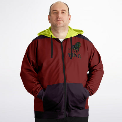 KING 01-02 Men's Designer Triblend Fleece Lined Plus Size Zip Hoodie