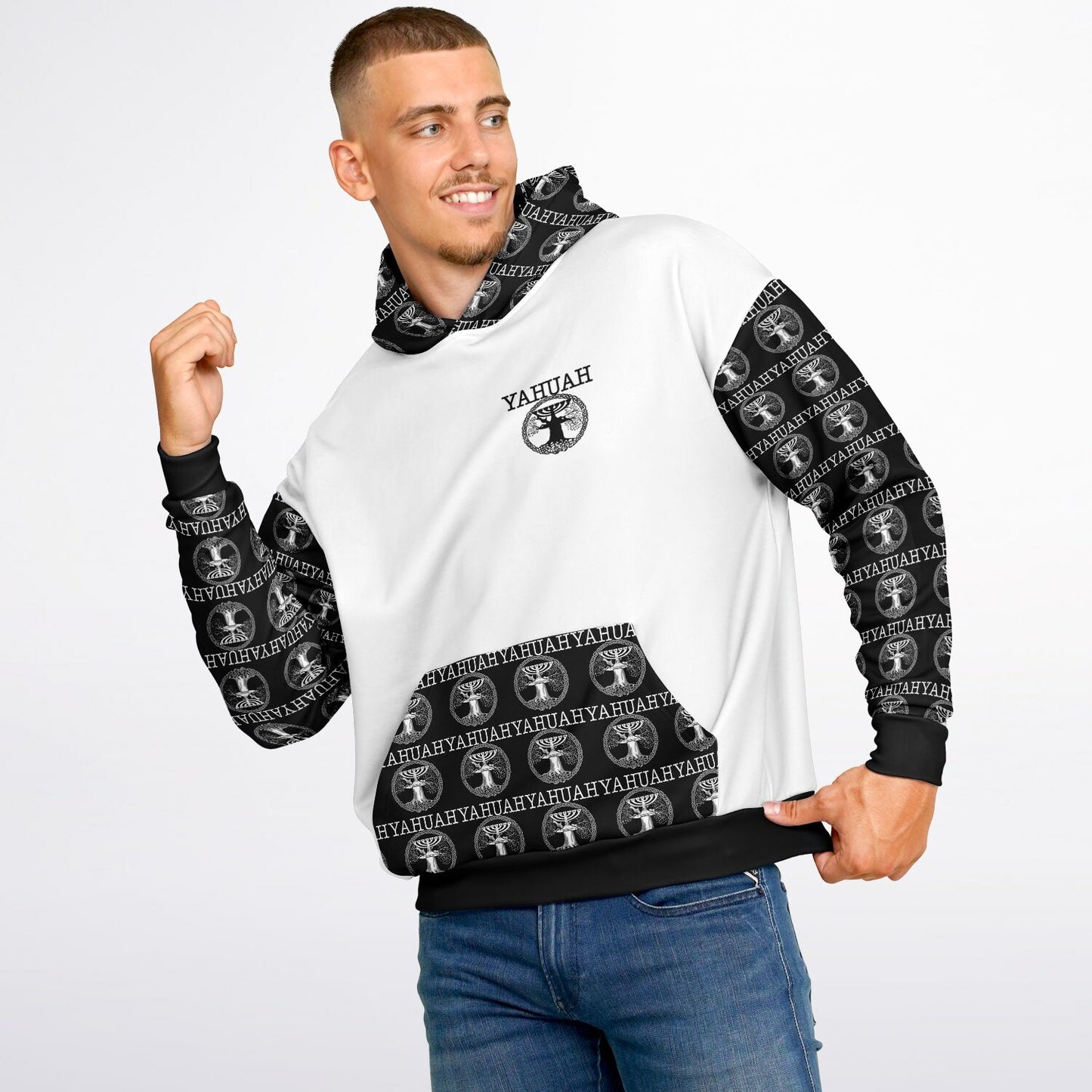 Yahuah-Tree of Life 02-06 Designer Heavyweight Oversized Fleece Lined Unisex Hoodie