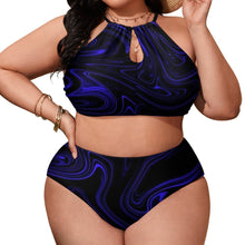 Cargar imagen en el visor de la galería, TRP Maze 01-02 Designer Two Piece Halter Tie Back Plus Size Swimsuit