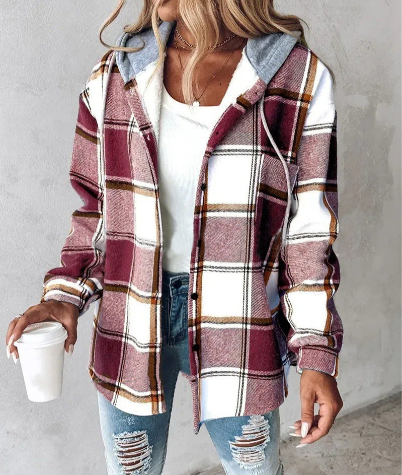 Plaid Print /Striped/Solid Color Full Zip Hoodie (12 colors)