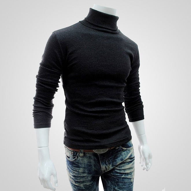 Men's Solid Color Slim Fit Cotton Turtleneck Sweatshirt (11 colors)