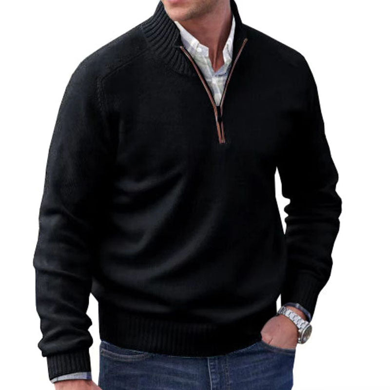 Quarter Zip Stand Collar Sweater (9 colors)