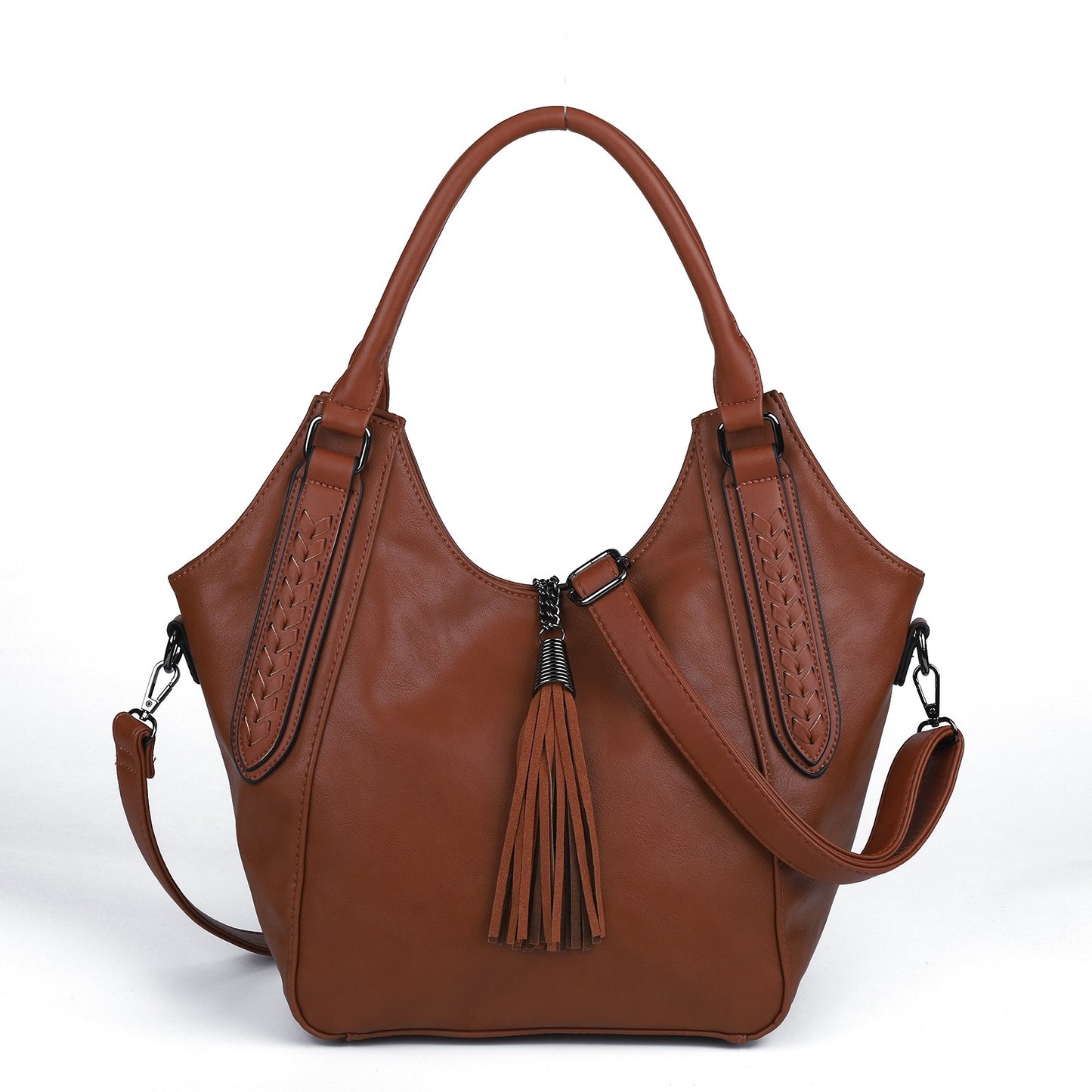 Tassel Detailed Crossbody Leather Bowknot Handbag