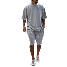 Load image into Gallery viewer, Two Piece Short Sleeve T-shirt and Shorts Set for Men (8 colors)