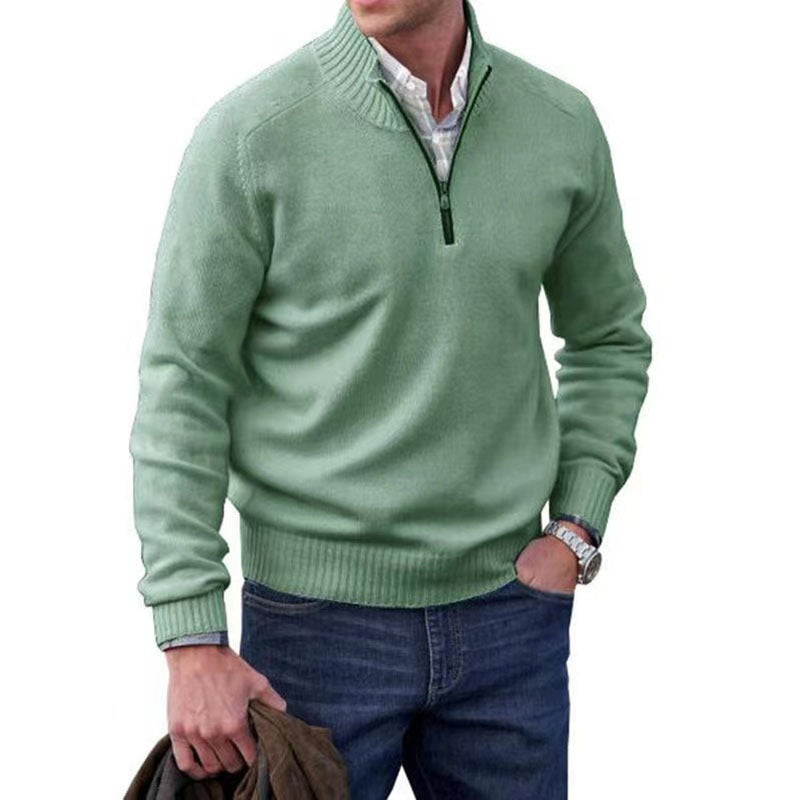 Quarter Zip Stand Collar Sweater (9 colors)