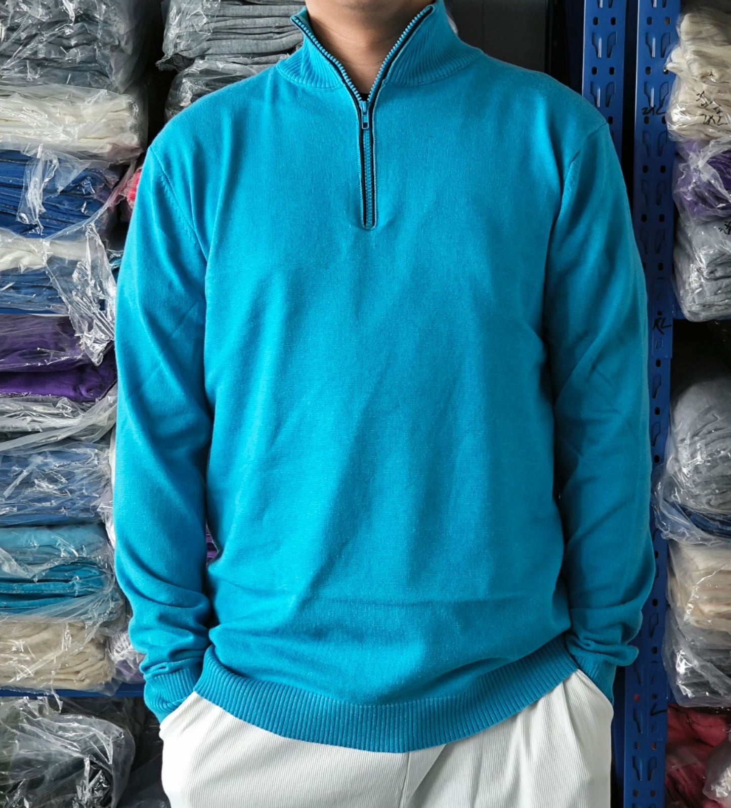 Quarter Zip Stand Collar Sweater (9 colors)