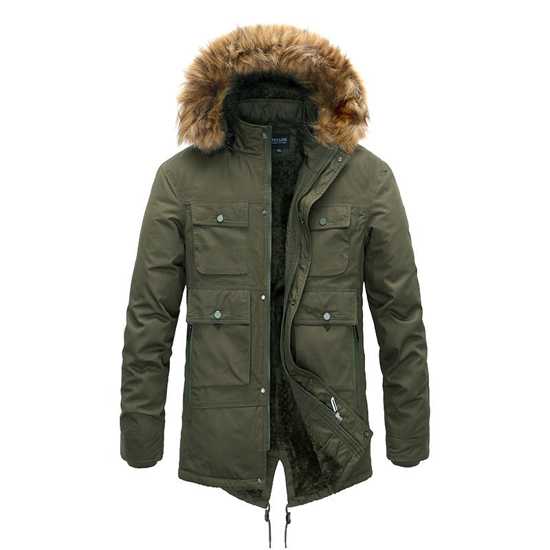 Plush Lined Male Parka Jacket (4 colors)