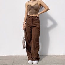 Cargar imagen en el visor de la galería, Retro Solid Corduroy High Waist Wide Leg Pants (5 colors)