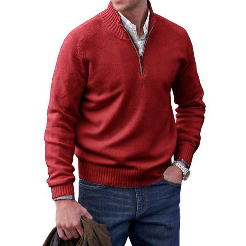 Quarter Zip Stand Collar Sweater (9 colors)