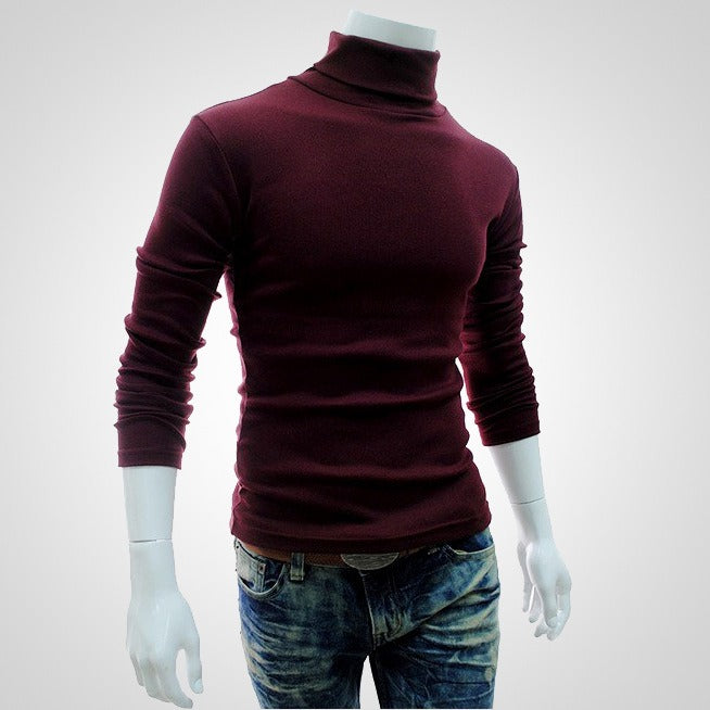 Men's Solid Color Slim Fit Cotton Turtleneck Sweatshirt (11 colors)