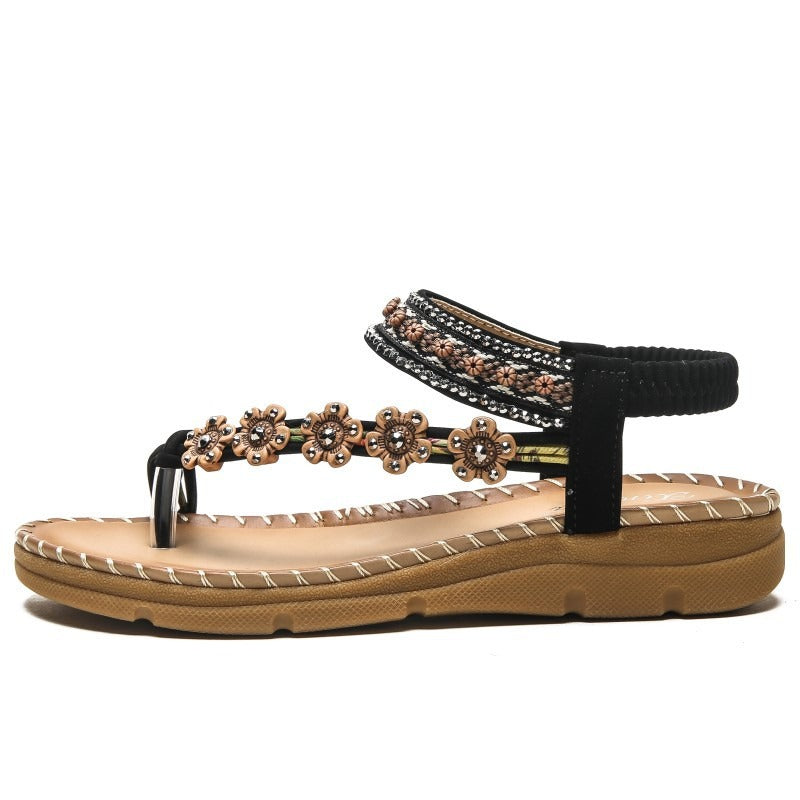 Round Toe Bohemian Flat Sandals (3 colors)