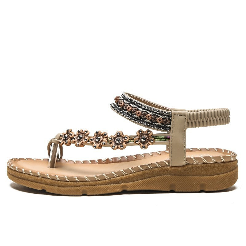 Round Toe Bohemian Flat Sandals (3 colors)