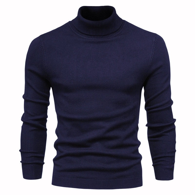 Men's Solid Color Slim Fit Rayon Blend Turtleneck Sweatshirt (11 colors)