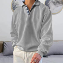 Cargar imagen en el visor de la galería, V-neck Lapel Collar Male Sweatshirt (6 colors)