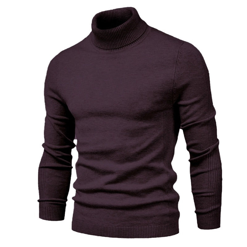 Men's Solid Color Slim Fit Rayon Blend Turtleneck Sweatshirt (11 colors)