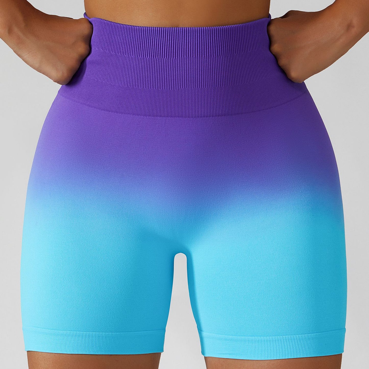 Breathable Gradient Seamless High Waist Elastic Hip Lift Yoga Fitness Shorts (4 colors)