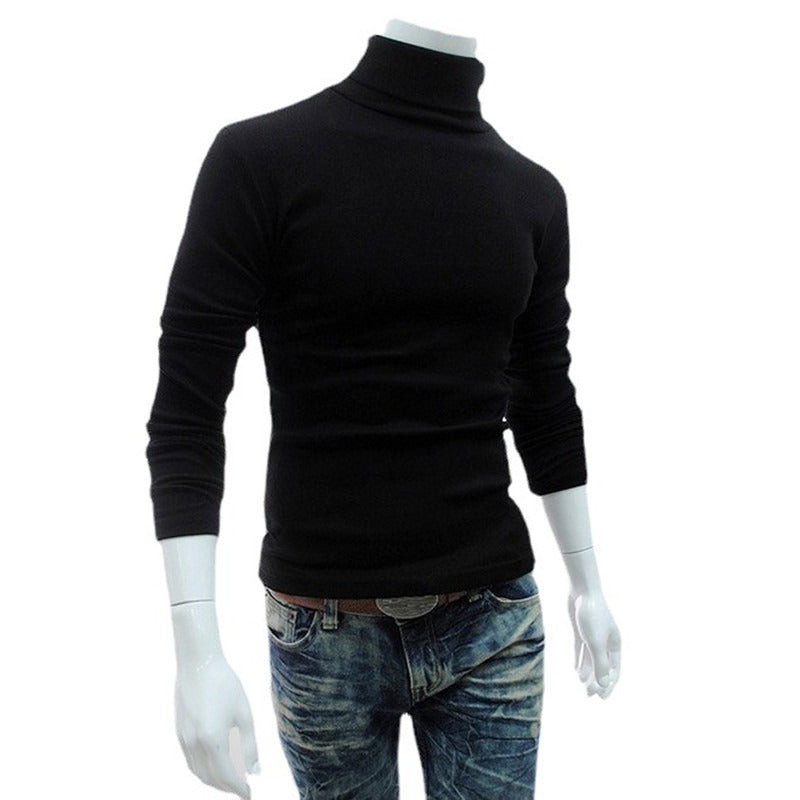 Men's Solid Color Slim Fit Cotton Turtleneck Sweatshirt (11 colors)