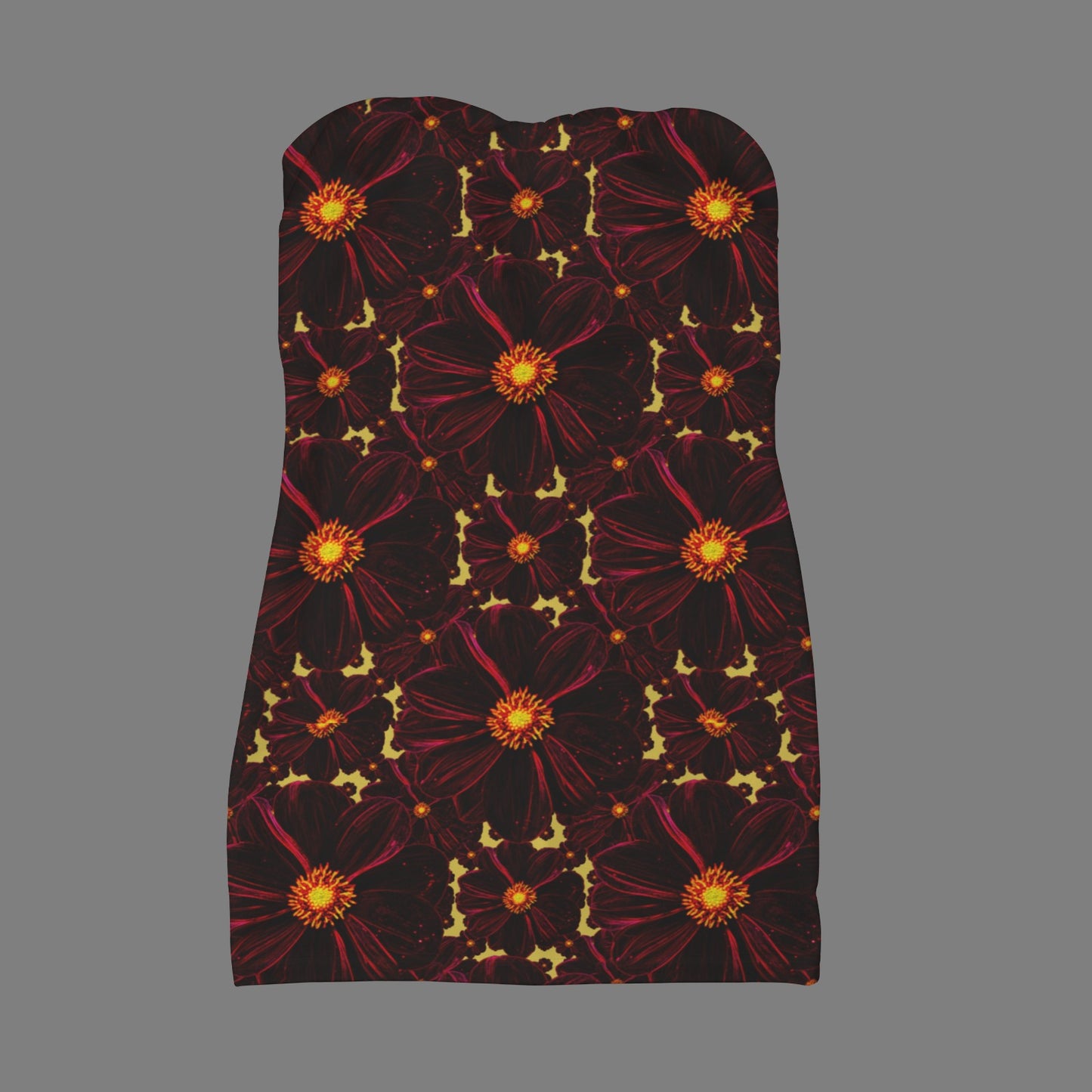 TRP Floral Print 02-01 Midnight Bishop of Aukland Dahlia Strapless Bodycon Mini Dress