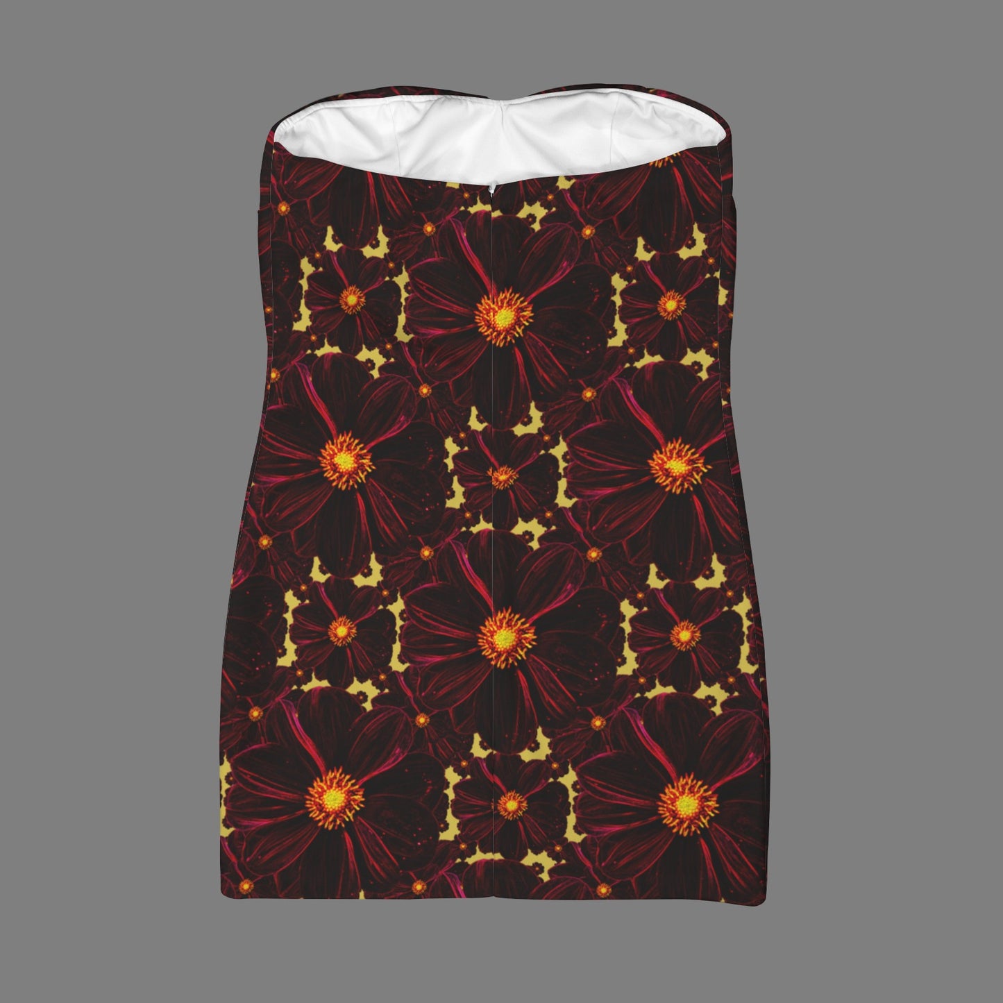 TRP Floral Print 02-01 Midnight Bishop of Aukland Dahlia Strapless Bodycon Mini Dress