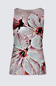 Estampados florales: Flores de cerezo pictóricas 01-03 Camiseta sin mangas de la diseñadora Tilda 