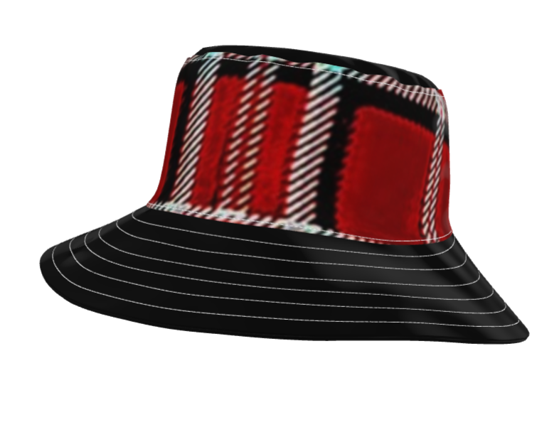 TRP Twisted Patterns 06: Digital Plaid 01-05A Designer Wide Brim Bucket Hat