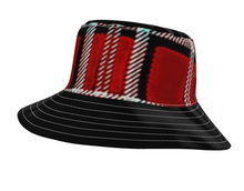 Cargar imagen en el visor de la galería, TRP Twisted Patterns 06: Digital Plaid 01-05A Sombrero de cubo de ala ancha de diseñador 