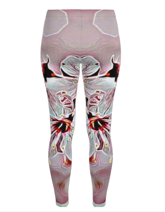 Floral Embosses: Pictorial Cherry Blossoms 01-03 Designer Cindy High Waist Leggings