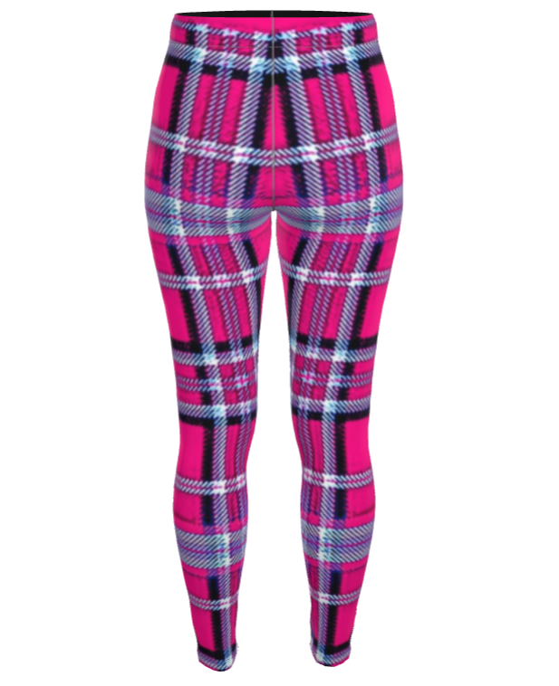 TRP Twisted Patterns 06: Digital Plaid 01-04A Diseñador Cindy Leggings de cintura alta 