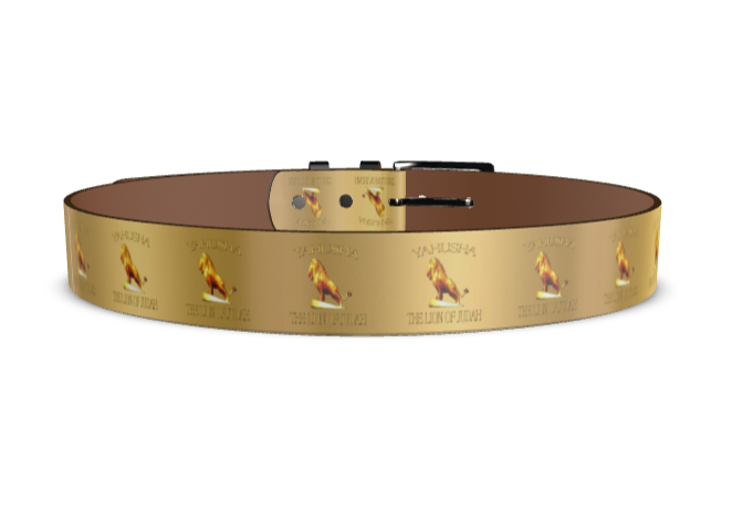 Yahusha-The Lion of Judah 01 Designer Unisex Leather Belt