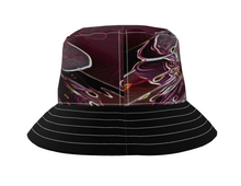 Cargar imagen en el visor de la galería, Relieve floral: Flores de cerezo pictóricas 01-04 Sombrero de pescador con ala moderna de diseñador 