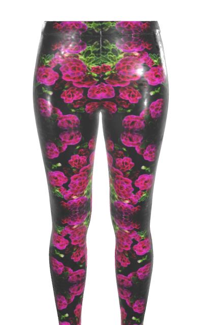 Floral Embosses: Roses 02-01 Designer Cindy High Waist Leggings