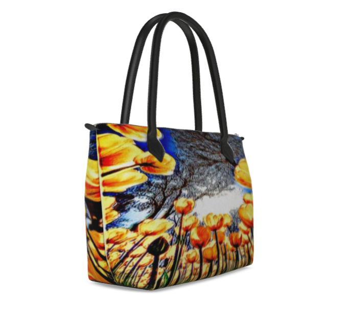 Floral Embosses: Tulip Daydream 01 Designer Zip Top Handbag