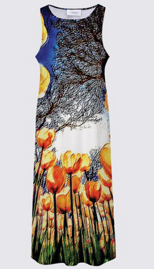 Estampados florales: Vestido largo Tulip Daydream 01 de la diseñadora Elise 