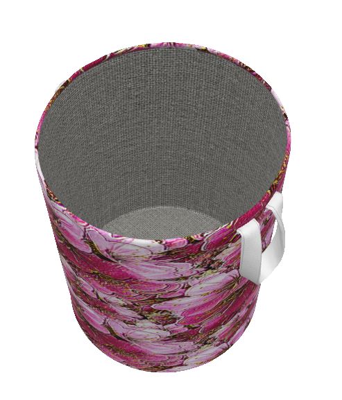 Electric Flora: Neon Sakura Cherry Blossoms Foldable Laundry Basket