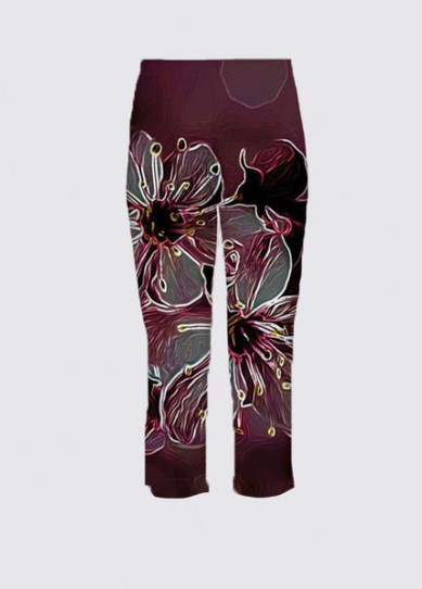 Floral Embosses: Pictorial Cherry Blossoms 01-04 Designer Parma Capris