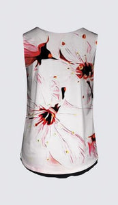 Floral Embosses: Pictorial Cherry Blossoms 01-02 Designer Kaplan Sleeveless Tee