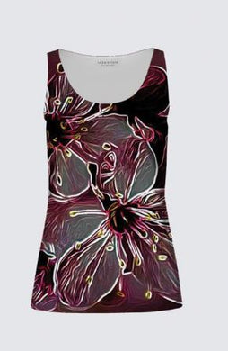 Estampados florales: Flores de cerezo pictóricas 01-04 Camiseta sin mangas de la diseñadora Tilda 